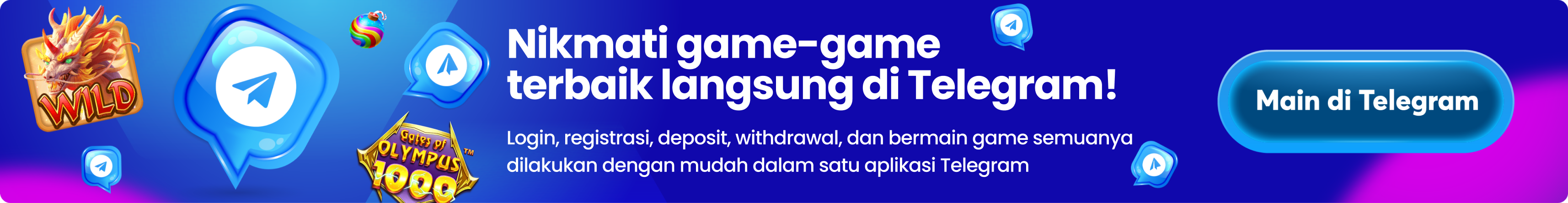 Nikmati game terbaik langsung di Telegram